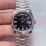 EW Factory Rolex Day-Date 36mm Black Dial President Bracelet Replica Watch